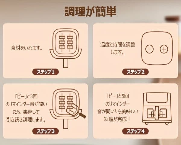 透明な窓とレシピブックが付いた4.5Lのノンフライパン。