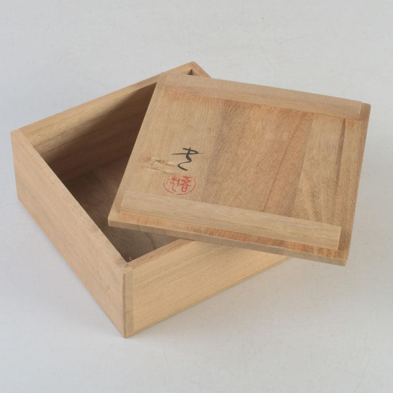 和食器　輪島塗　文化功労者　三谷吾一作　千羽鶴沈金　茶托　五客　共箱　V9771