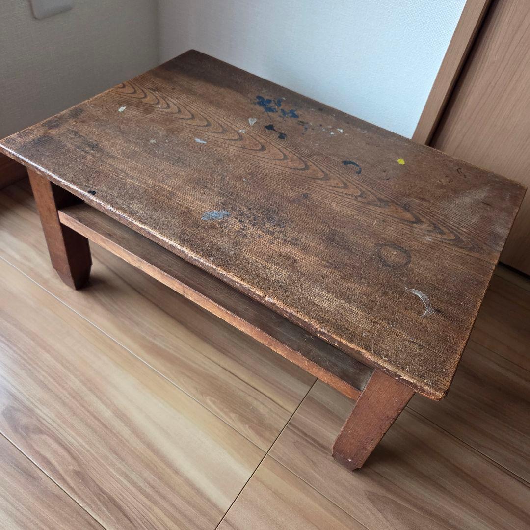 木製 無垢 小さなちゃぶ台 レトロ 古家具 古道具 可愛い飾り棚 アンティーク