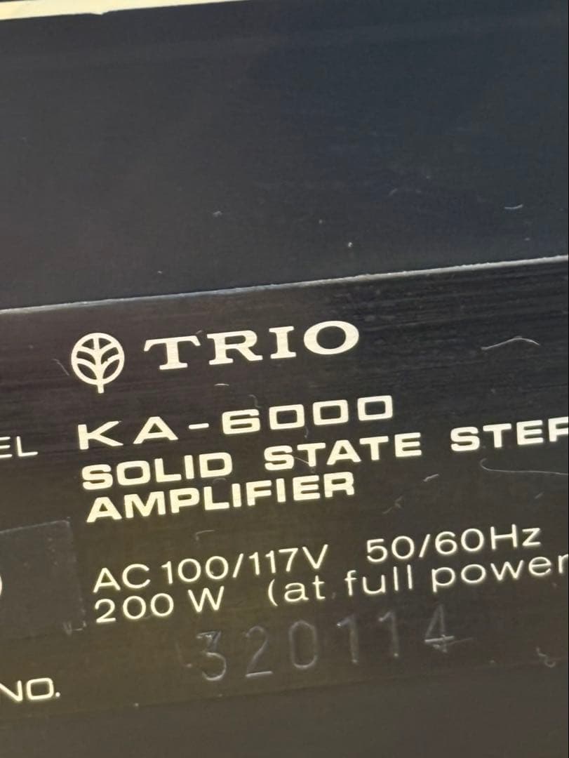 動作品 TRIO トリオ KA-6000 プリメインアンプ