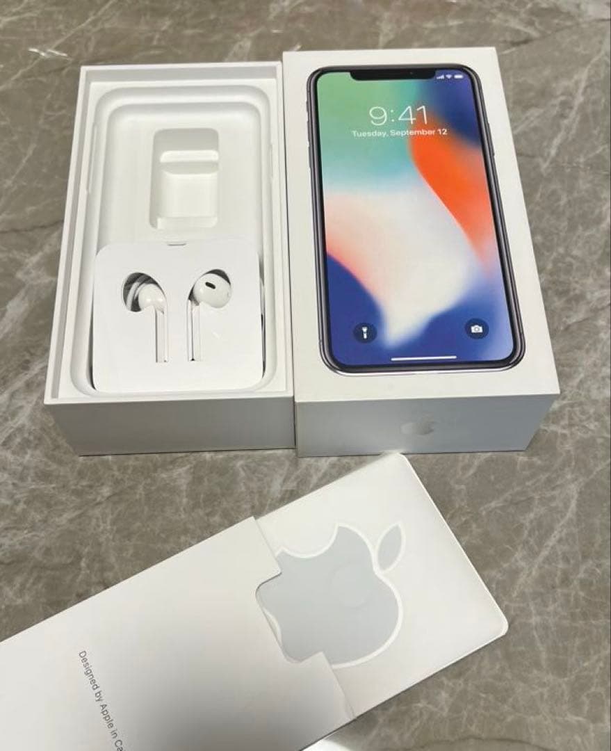 iPhone X 256GB 液晶画面に縦線あり 動作正常 箱付 初期化済