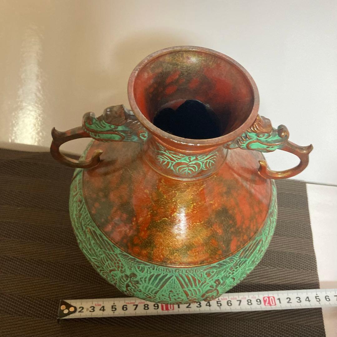 『美品』特殊新合金製　瑞峰作　花瓶