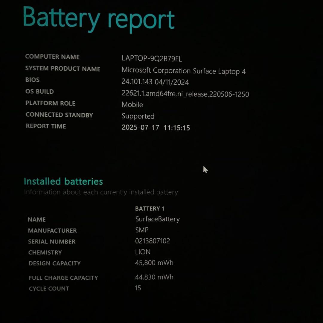 【展示品・準新品】Surface Laptop4 8G/512G Office