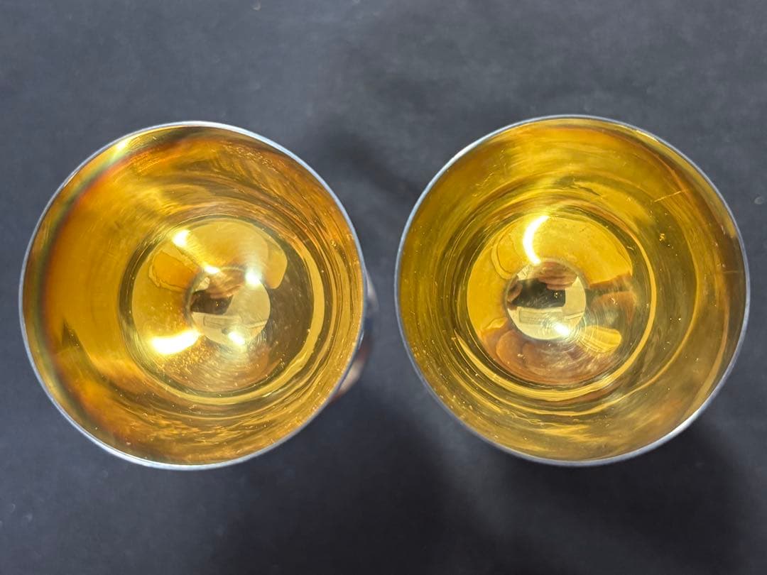 【純銀製】総重量59g！リキュールペアグラス！純銀刻印有り！箱付き、美品♪