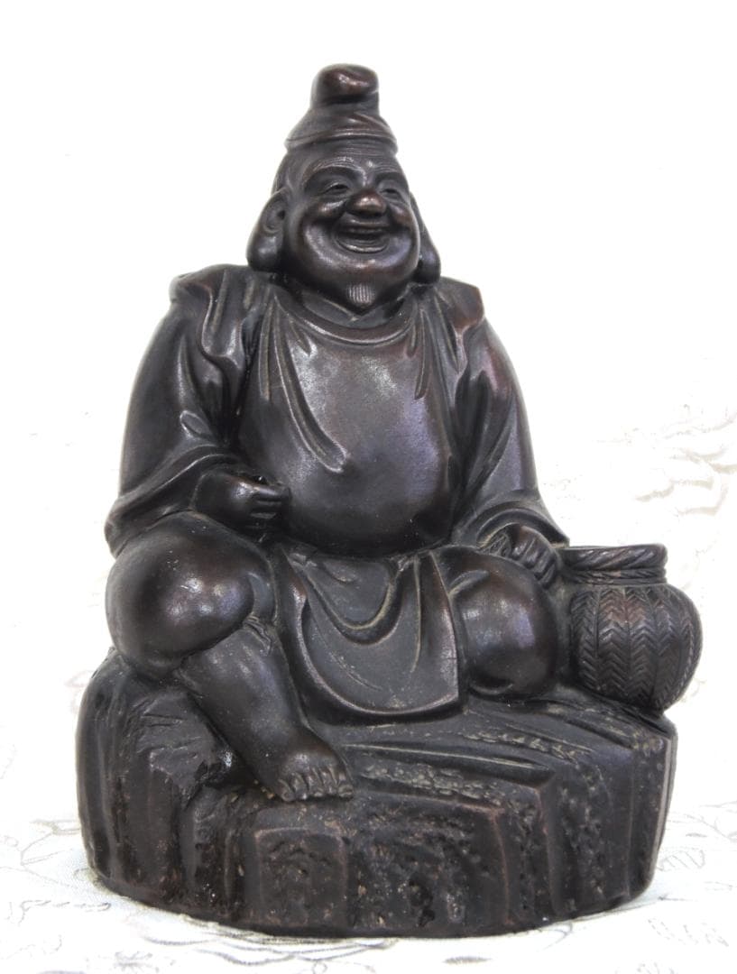高さ208mm 古備前 置物 七福神 恵比寿 備前焼 蛭子 戎 胡 夷 縁起物