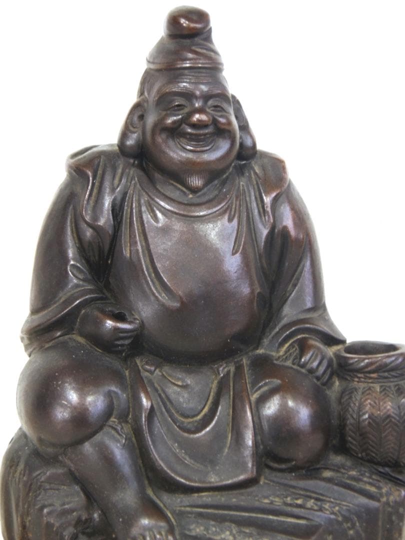 高さ208mm 古備前 置物 七福神 恵比寿 備前焼 蛭子 戎 胡 夷 縁起物