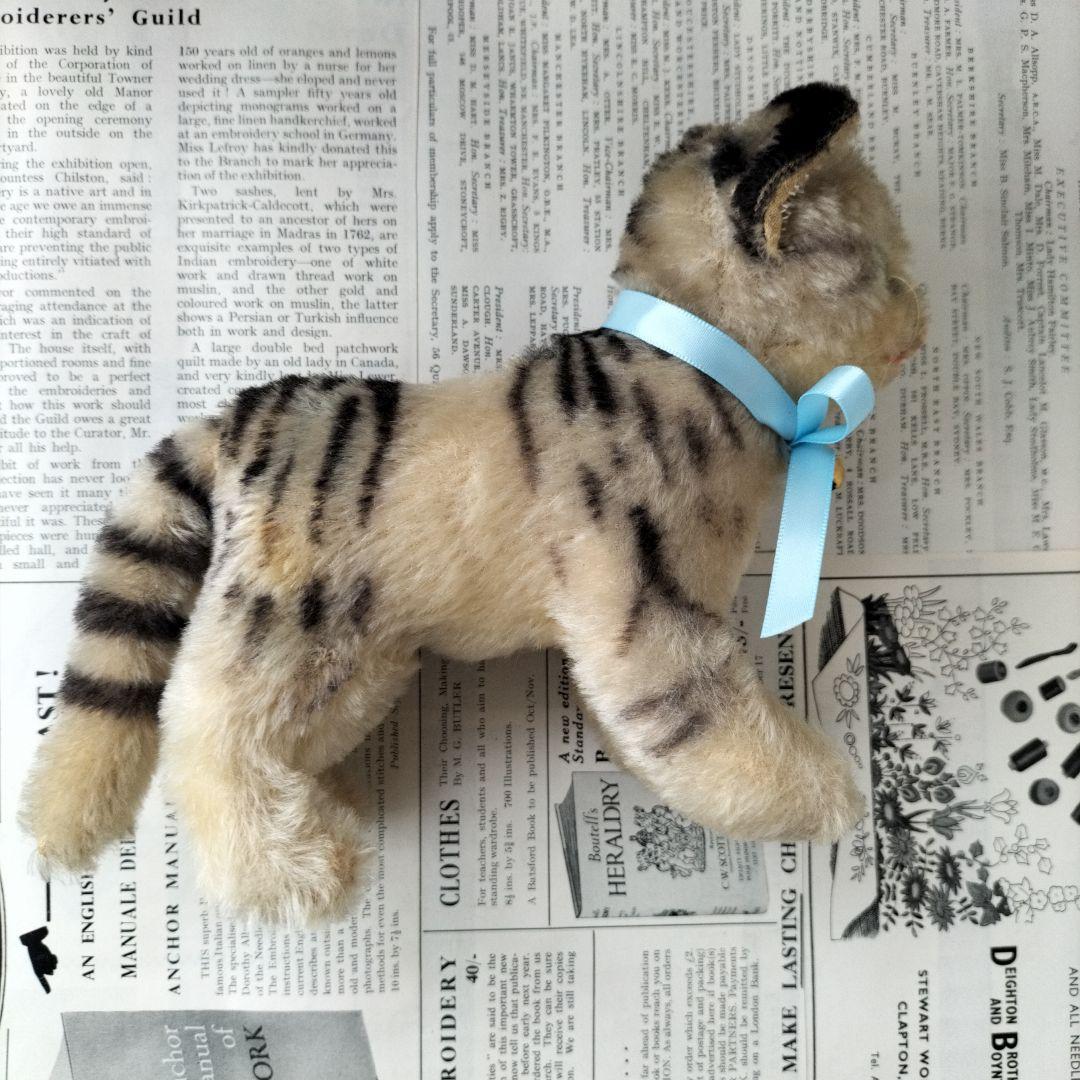 ビンテージ　シュタイフ　Tabby キャット　猫