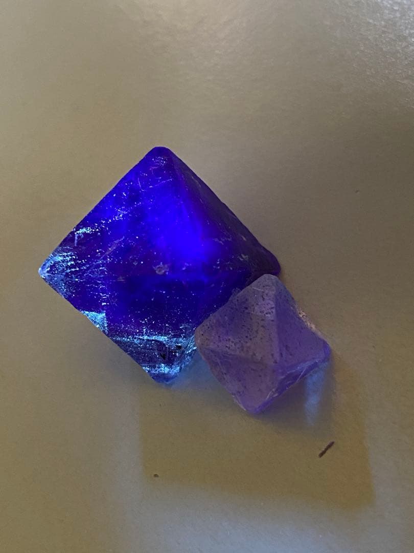 八面体フローライト　イリノイ産　オールドコレクション　2個セット　蛍石　鉱物標本