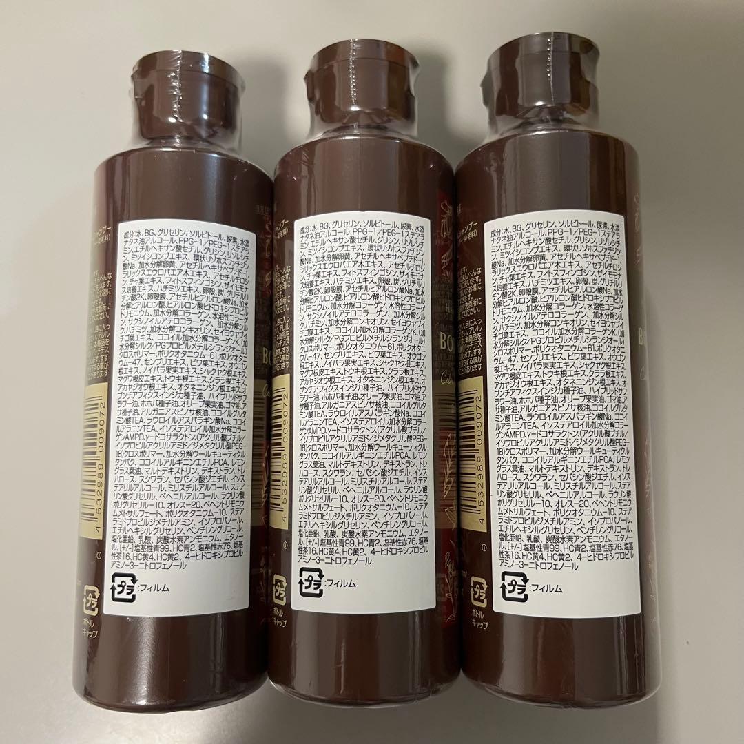 匿名配送/新品未開封 ヘアーボーテ ボタニカルカラーシャンプーダークブラウン3本