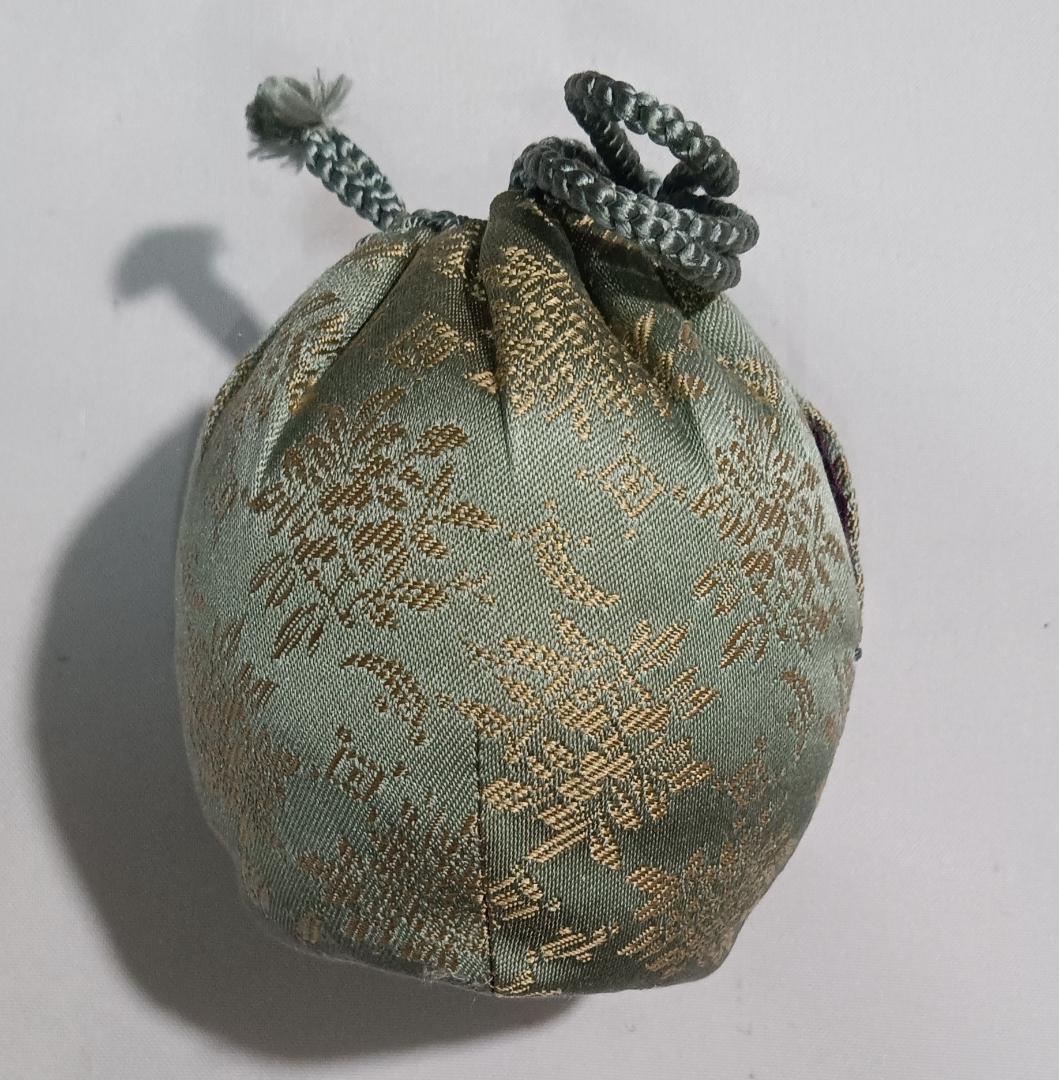 茶道具　京都清水焼　平安喜山作　文琳茶入　山椒緞子仕覆付き　超美品！！