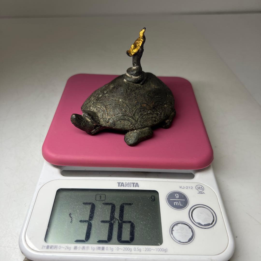 古道　銅銅製 亀置物 336g 東キ8-0326☆2F