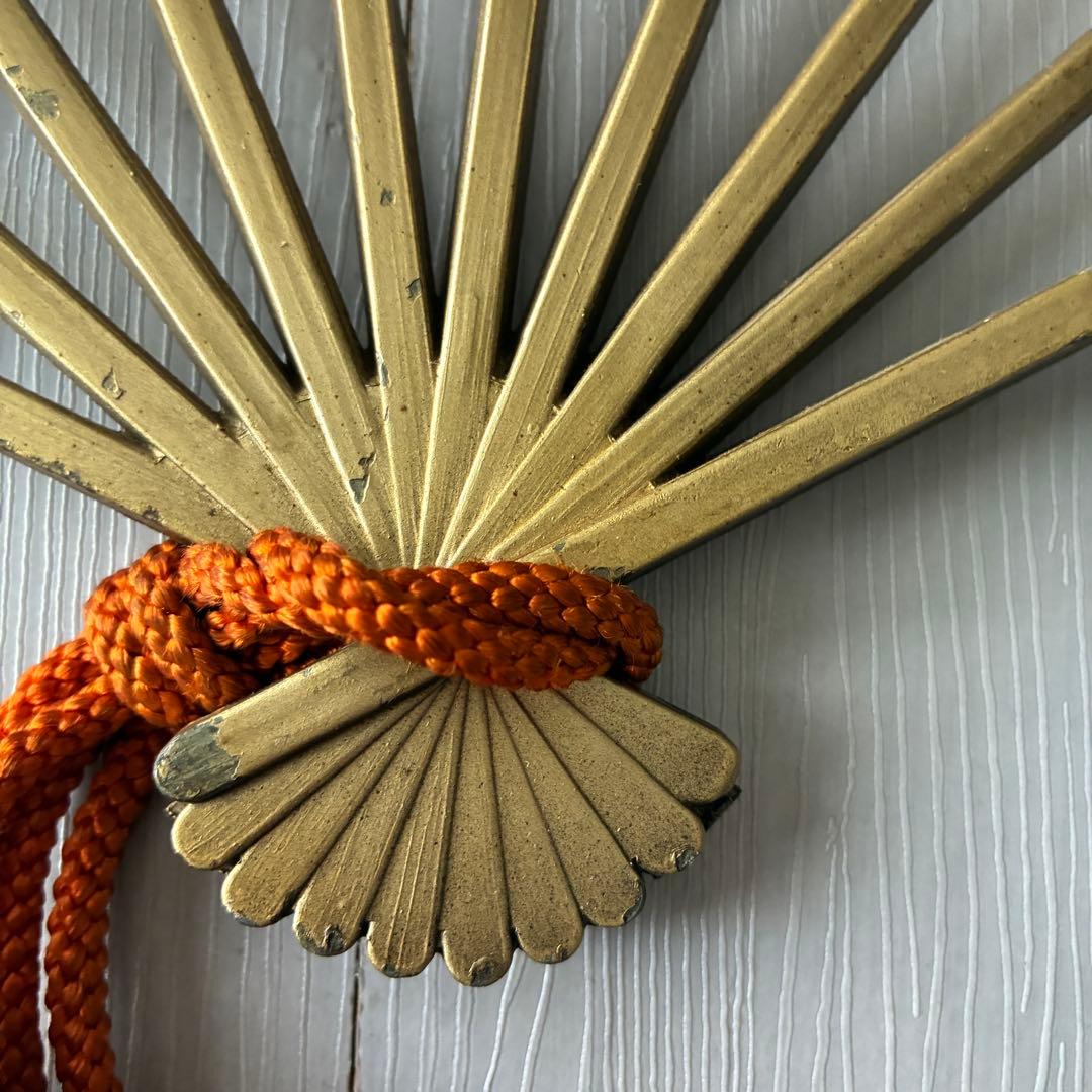 飾扇　扇面　金属工芸　ヴィンテージ　工芸品　骨董品　壁飾り　能　歌舞伎　縁起物