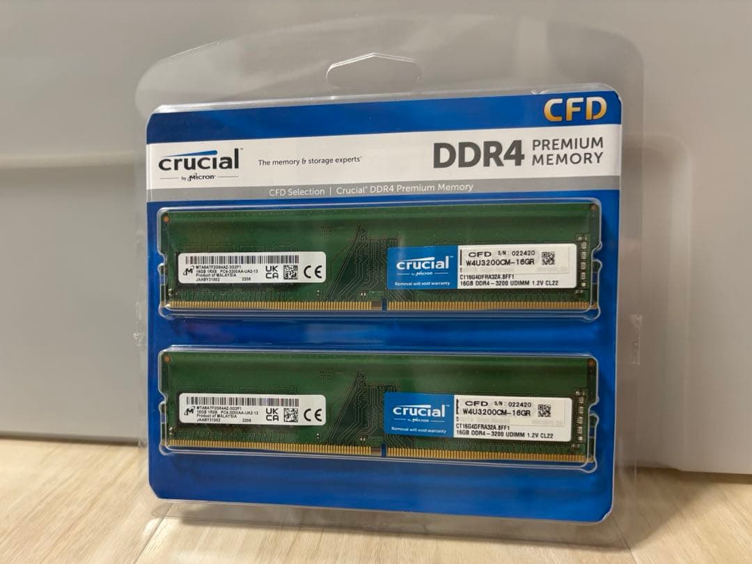 crucial CFD DDR4 32GB(16GB×2 )メモリー