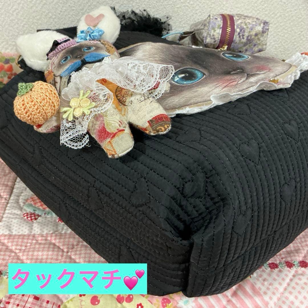 も*ん様 ネコ耳トートバッグ❣️ヌビ生地❣️ミニバニティ付❣️着ぐるみリトルサン