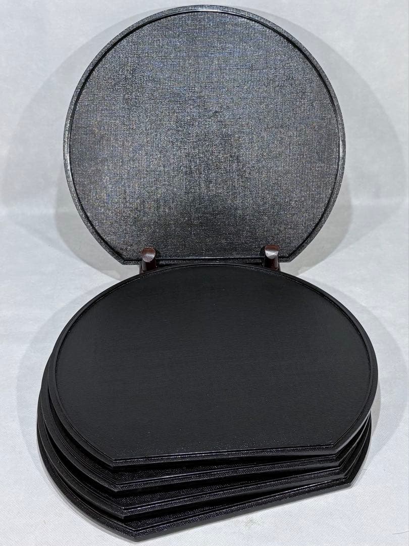木製　黒塗半月盆　美品　未使用品　茶道　懐石道具　送料込