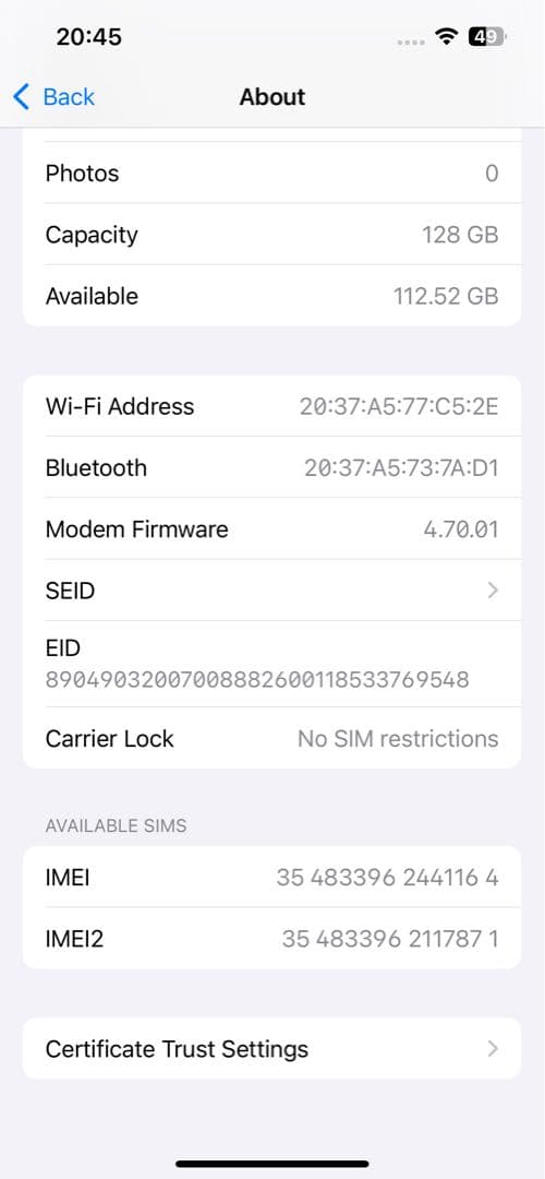 【美品】iPhone 13 128 GB ミッドナイト　SIMロック無し