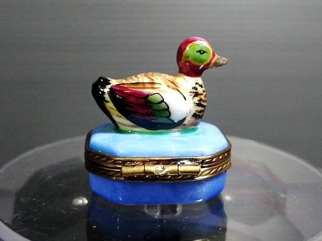 リモージュボックス 陶器製 アヒルの小物入れ フランス製 Limoges box