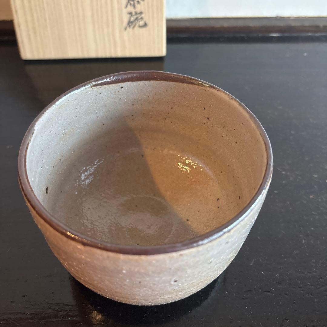 絵柄津　茶碗　木箱付き　德澤守俊　◯△□ お抹茶茶碗　茶道　お茶　お茶道具
