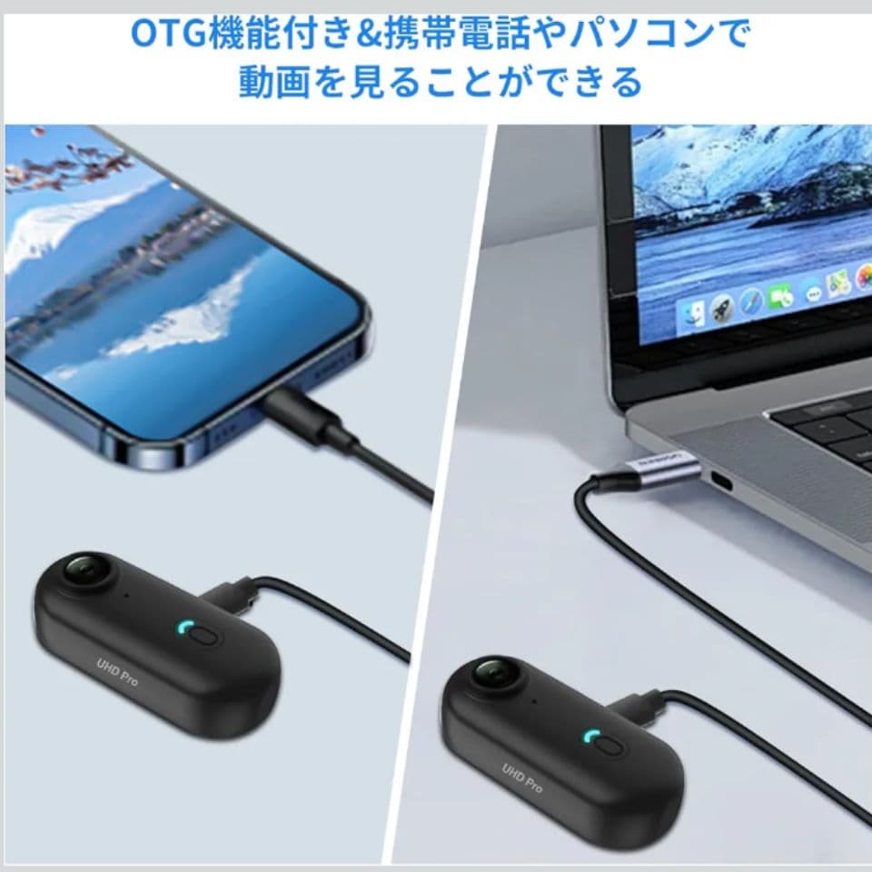 CYI 4K アクションカメラ 小型 ウェアラブル WiFi 防水 120°広角