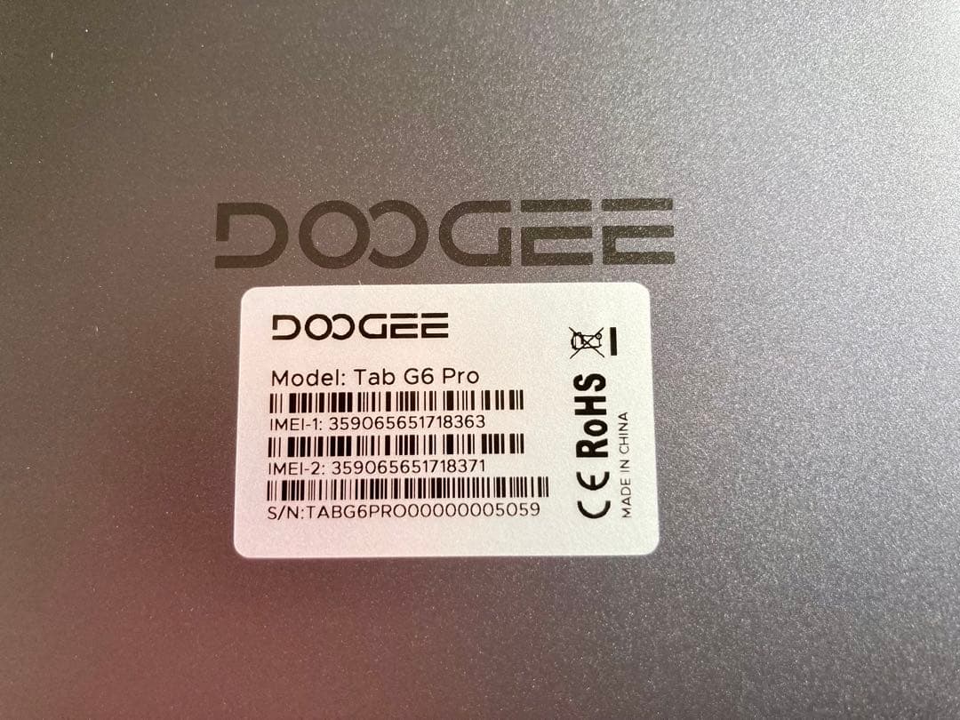 DOOGEE Tab G6 Pro セット版 Android16 12インチ
