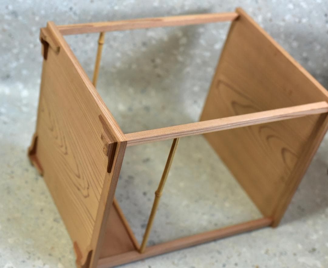 値下げ杉地茶棚（四方棚）一体型【極上品】お茶道具/共箱