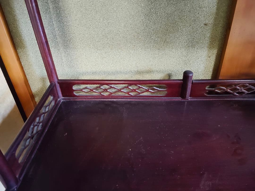 花梨 茶棚 飾り棚 違い棚 茶箪笥 カリン材
