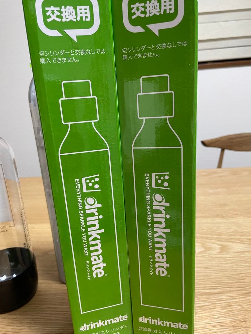 drinkmate 炭酸水メーカー 本体 空ボトル2本 交換用シリンダー空2本