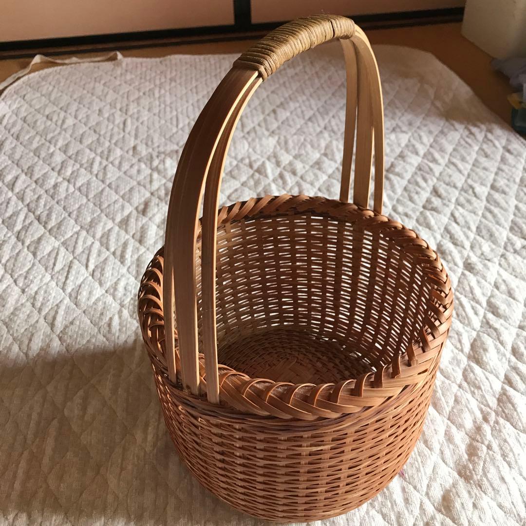 竹籠　足つき