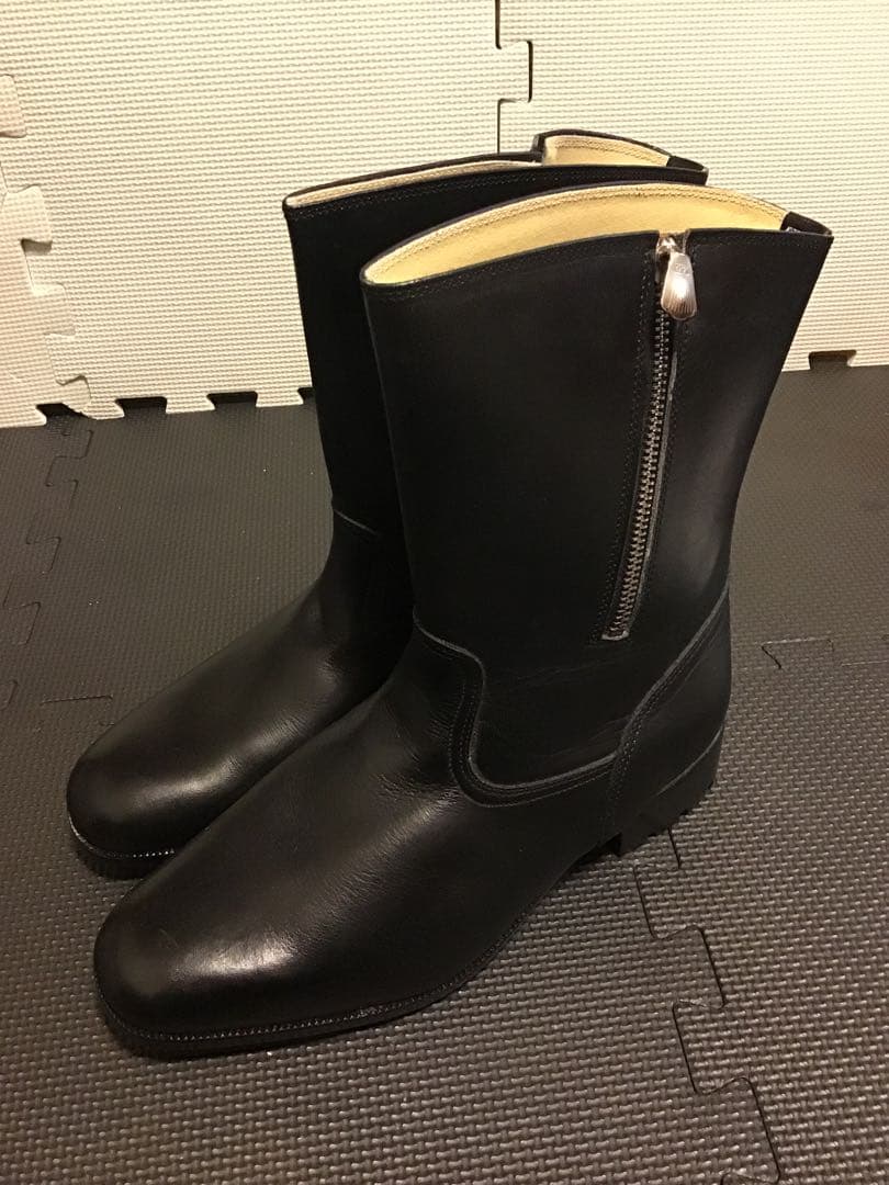 新品 Fuji shoes 富士シューズ 日本製 白バイ 府警本部 レザーブーツ