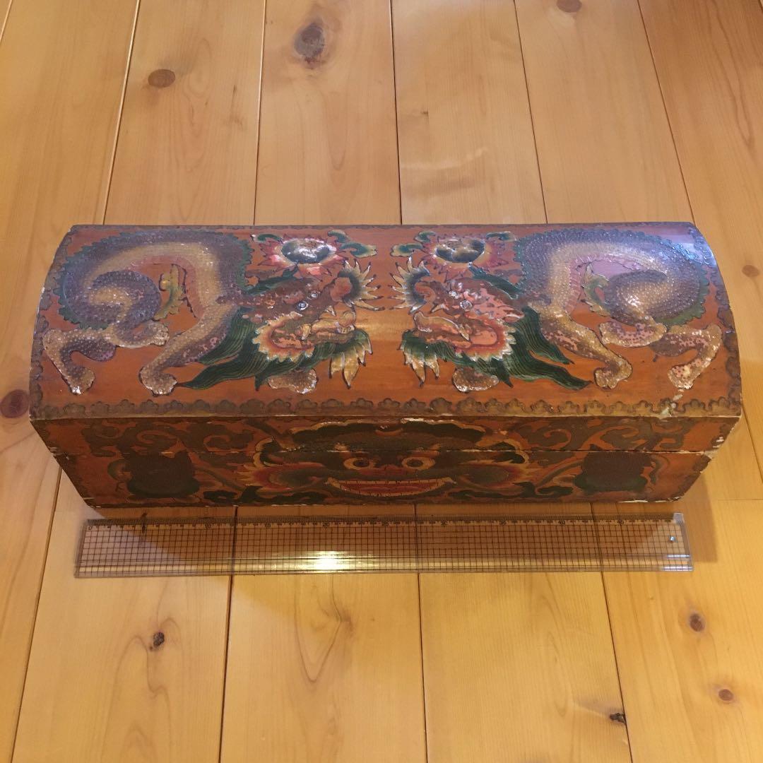 木製家具　木製収納　box ヴィンテージ ドラゴン　龍　骨董　レア　古美術