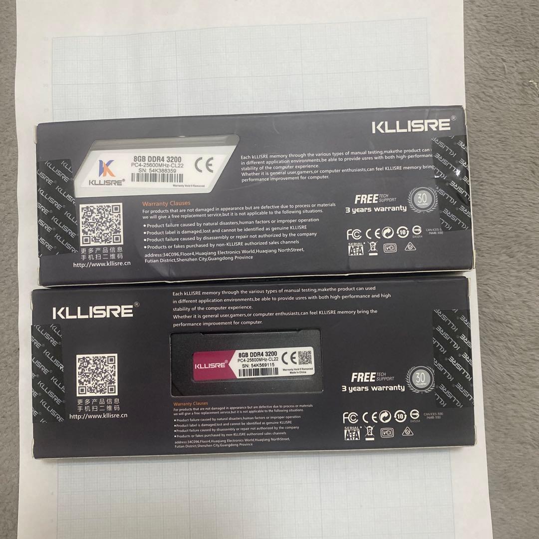 KLLISRE 8GB DDR4 3200 メモリー 2枚セット
