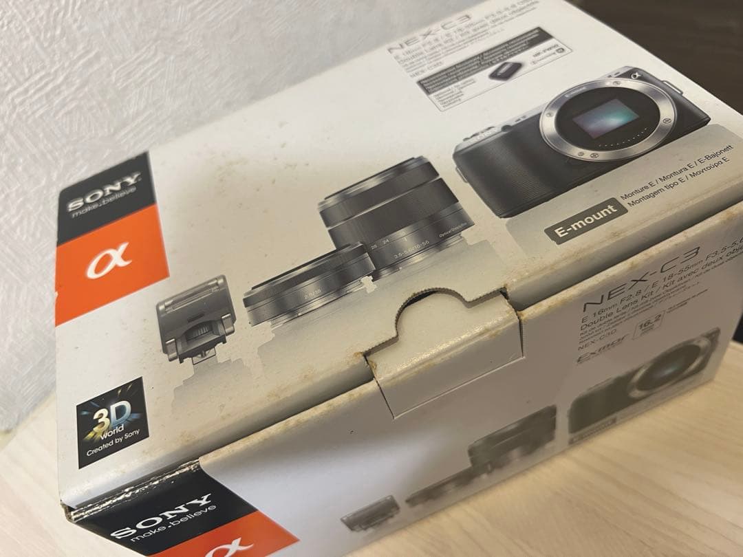 液晶保護済　SONY NEX-C3D ダブルレンズキット ホワイト
