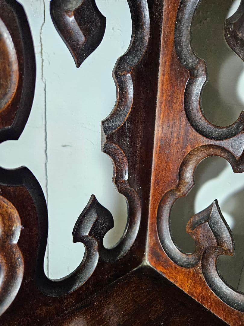 France antique 木製のウォールシェルフ ネオゴシック様式 3段