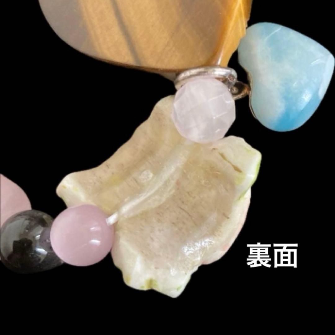 【種名　日本鹿の角】 オリジナル彫刻⭐️プリンセスローズと野獣⭐️ 虎目石　☆匿名☆
