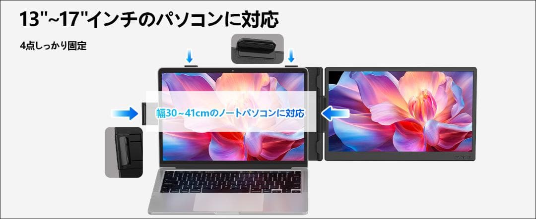 14インチ ノートパソコン用モニター FHD1080P デュアルディスプレイ