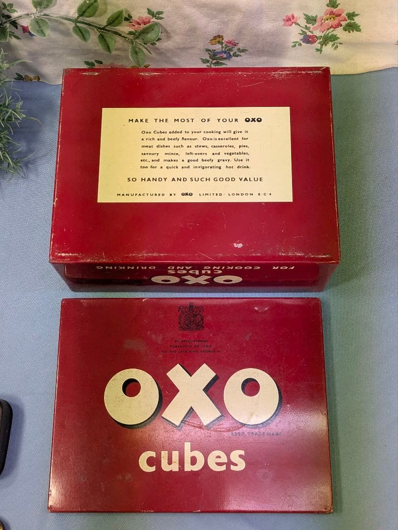 イギリス アンティーク oxo 缶 大小２個oxoボトル oxoスプーン セット