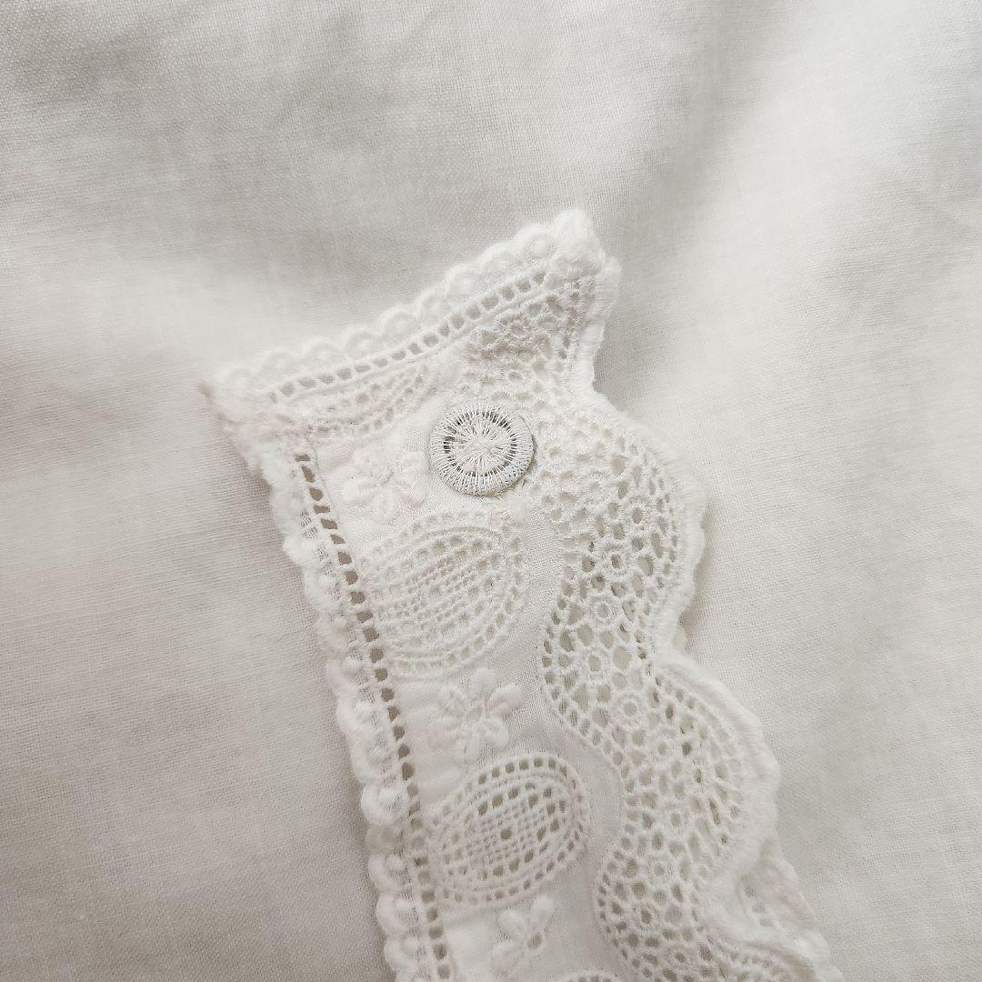 フランス アンティーク ワンピース モノグラム レース 刺繍 白 キャミソール