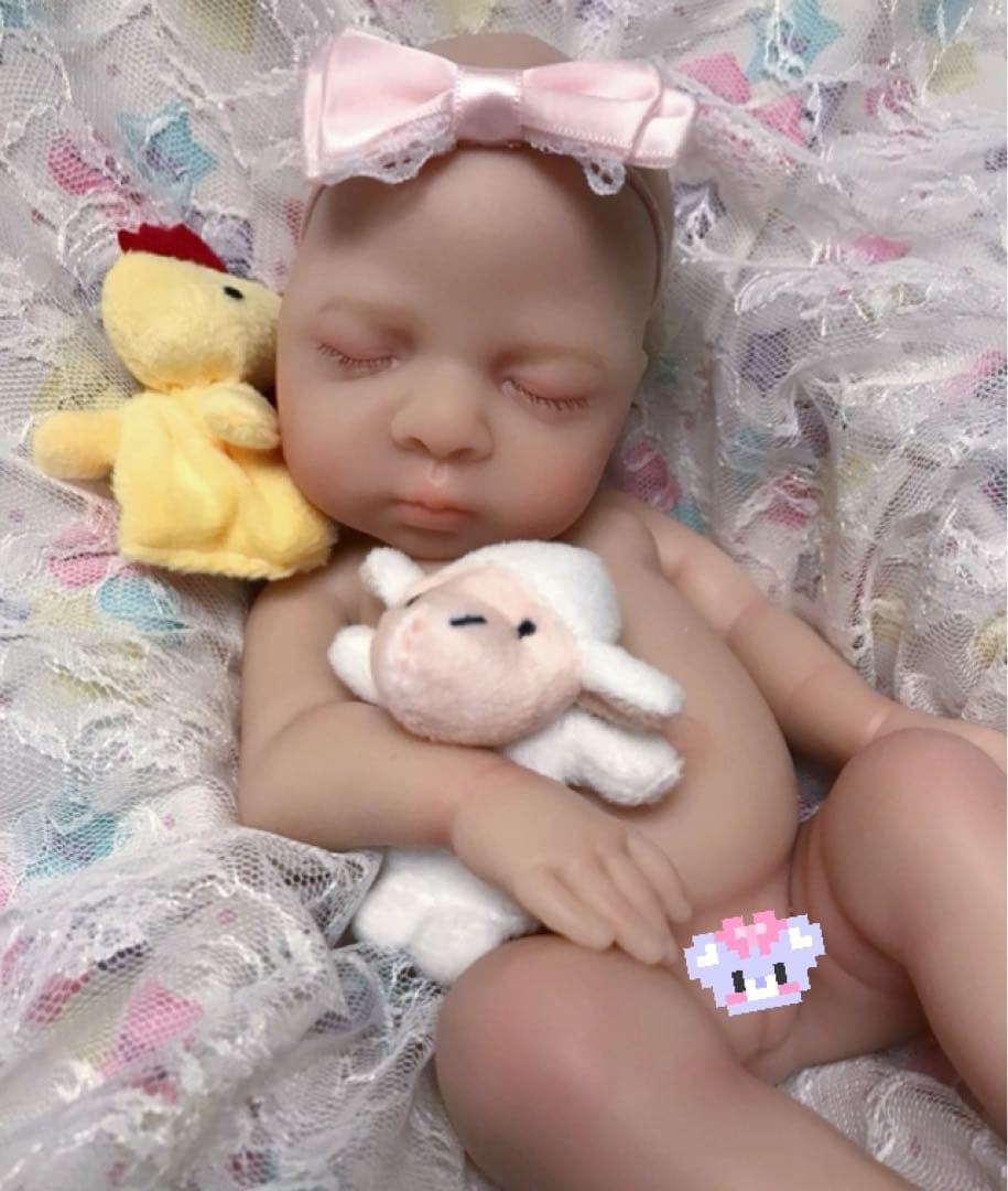 週末セール⭐︎フルシリコン リボーンドール　ねんねちゃん