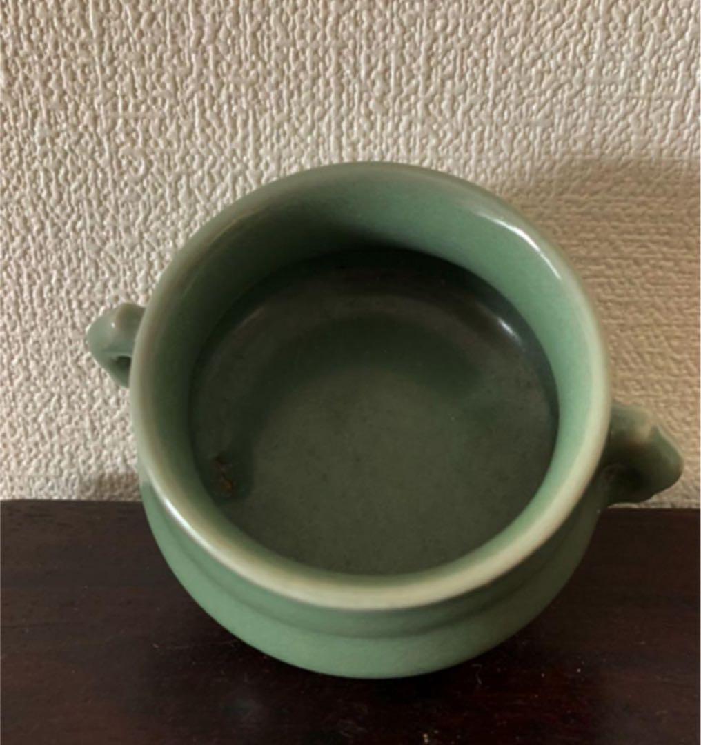 中国古美術　宋時代青磁双耳香炉