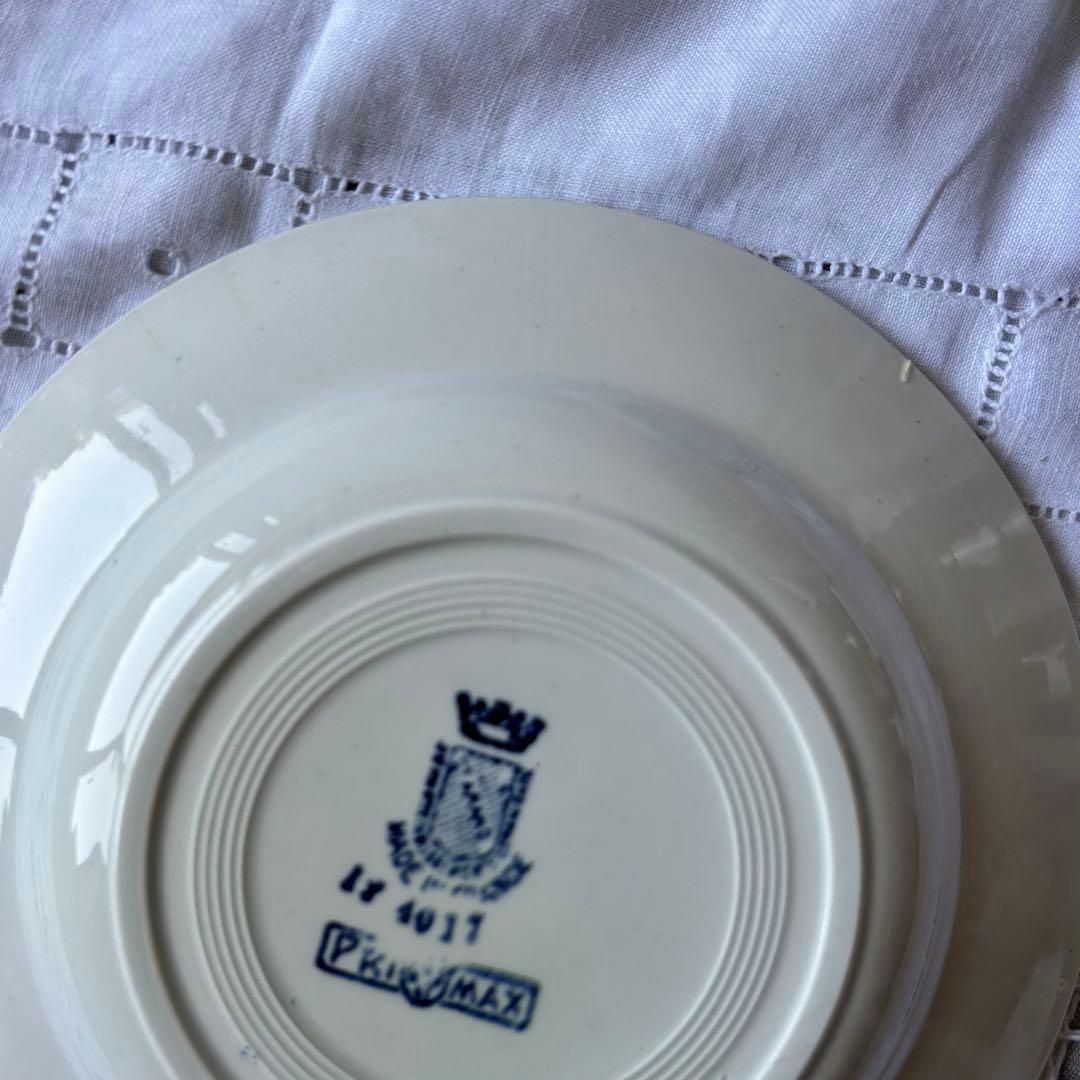 Saint amand ガーランド　深皿　藍色　フランス　アンティーク