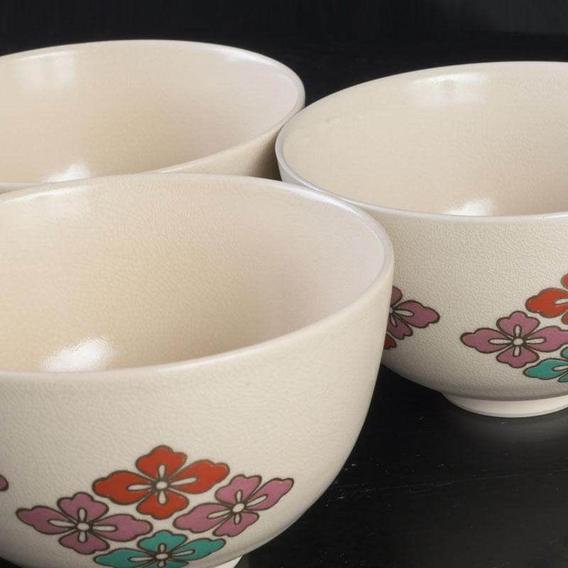 茶道具　京焼　加賀瑞山造　色絵金彩　花文　数茶碗　五客　N　9915