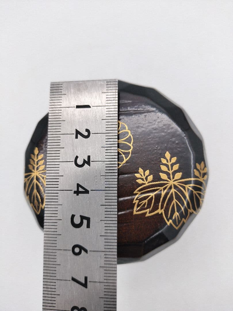 d160【新品・未使用】大棗 菊桐蒔絵 坂下雄峰 山中 木箱 茶道具