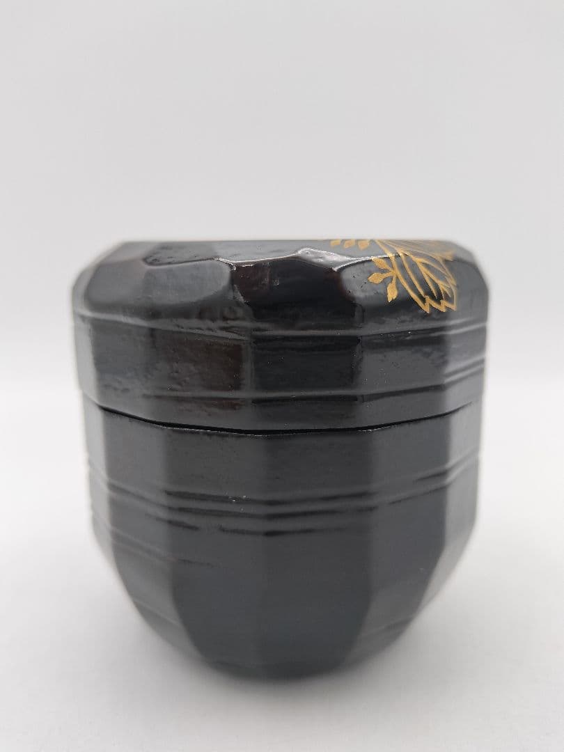 d160【新品・未使用】大棗 菊桐蒔絵 坂下雄峰 山中 木箱 茶道具