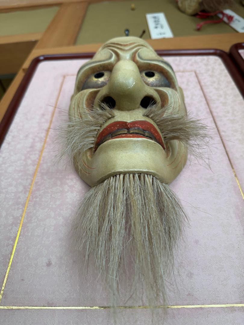 希少 能面 鼻瘤悪尉 (はなこぶあくじょう) 木彫り　1点のみ
