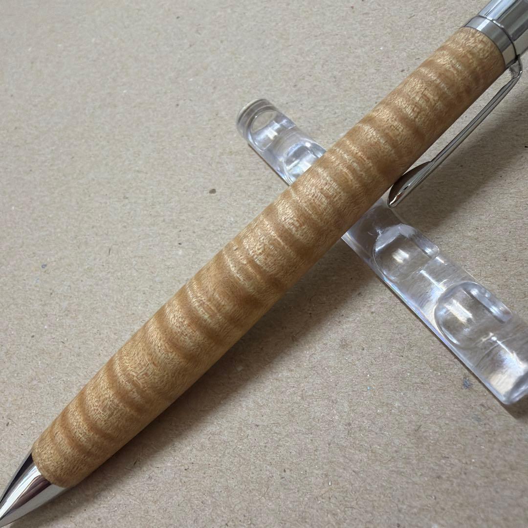 工房楔 シャーペン 0.5mm 楓 ちぢみ 縮杢 木軸