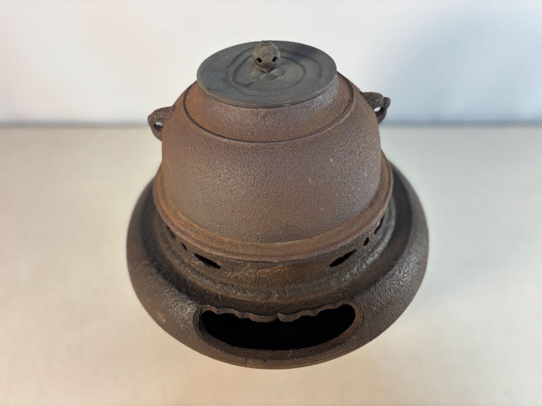 茶道具 風炉釜 茶釜 鬼面鉄風炉釜 茶道具