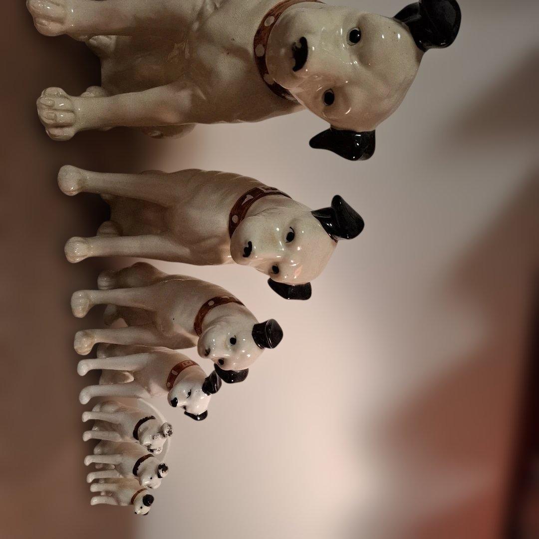 ビクター犬　ニッパー犬陶器製7体セット