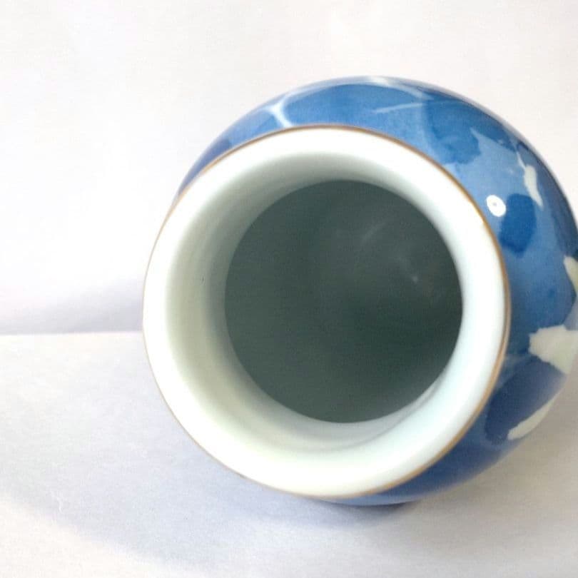花瓶 フラワーベース 花柄 陶器 ひまわり/向日葵/ヒマワリ 蚤の市 レトロ 和