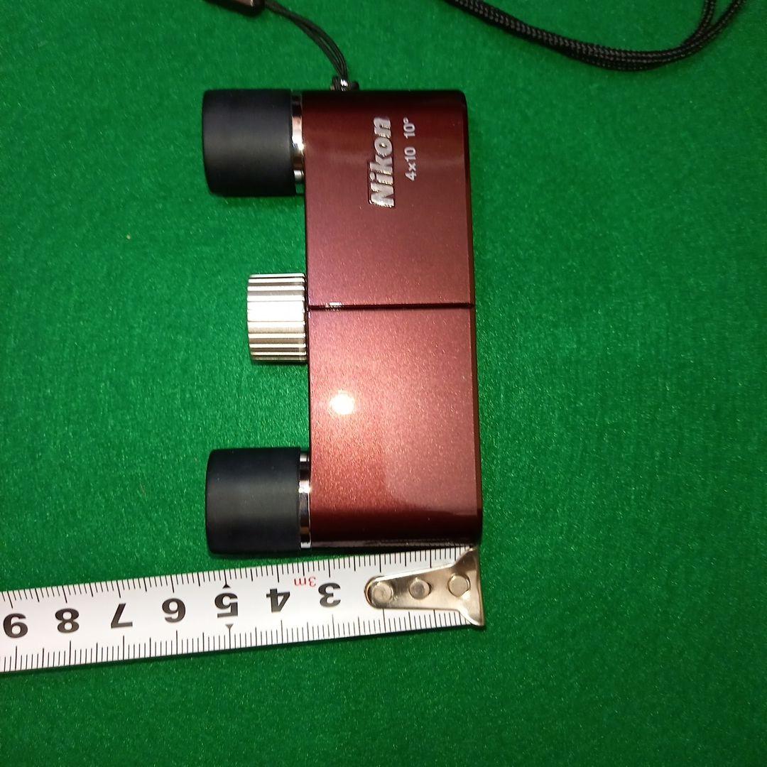 日*4様 ニコン　Nikon　双眼鏡　４×１０　10　赤　ボルドー　ワインレッド