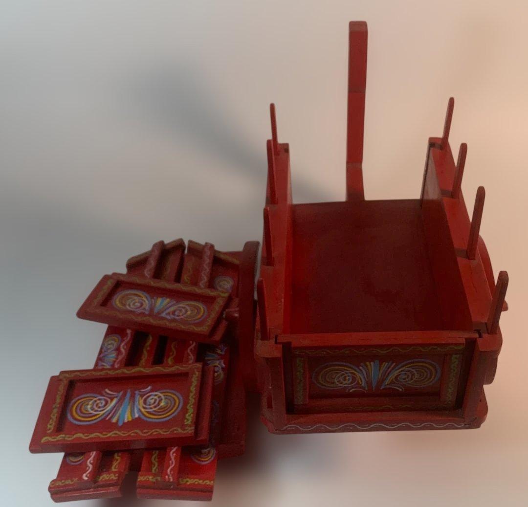 コスタリカ伝統工芸 手描き彩色木製カレータ ミニチュア